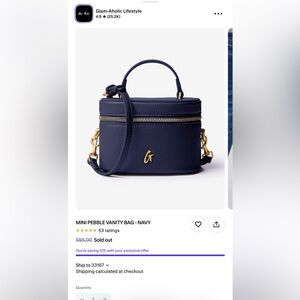 Glam-Aholic Navy Mini Pebble Vanity Bag